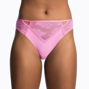 Savage X Fenty Pink Lace Keyhole Panty
